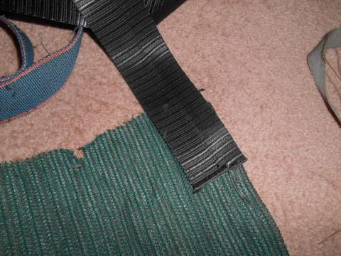 Sewing on the reinforcing tape 1