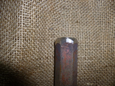 The same chisel after grinding off the mushrooming