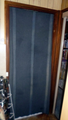 Temporary blanket door