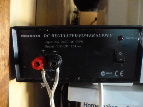 The 240vac to 12vdc power supply for the fridge
