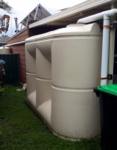 One of our two front yard rainwater tanks
