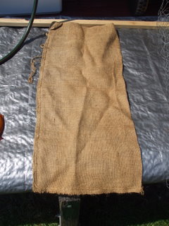 The hessian sand bag we used