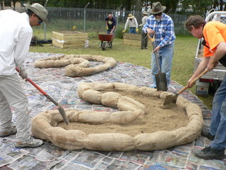 Sand in and levelled Sand in and levelled