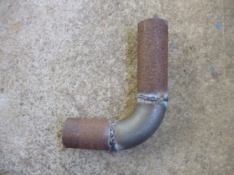 Completed combustion chamber (ignore the welding!)