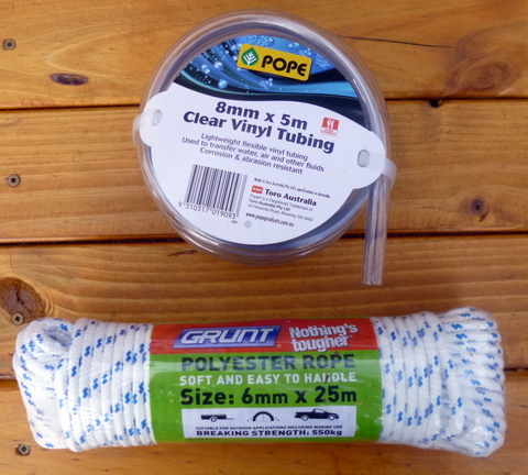 The rope and tubing I used