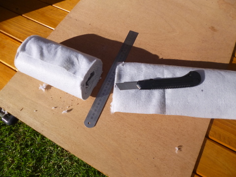 Drain matting rolled and cut