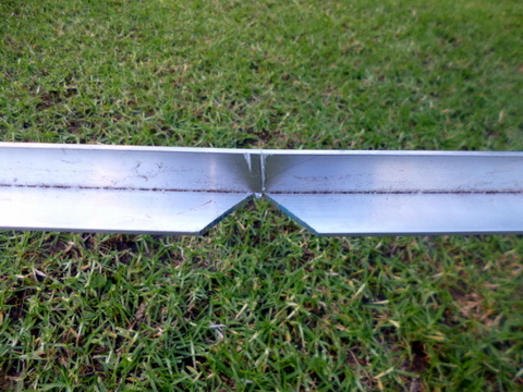 Wedge removed from the aluminium angle