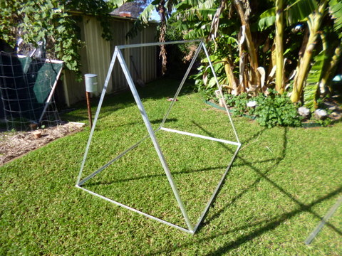 Base with A-frames and ridge cap in place