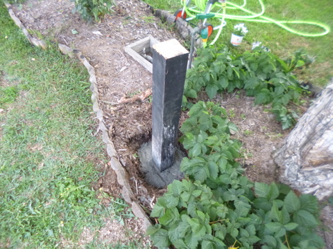 Mounting post installed