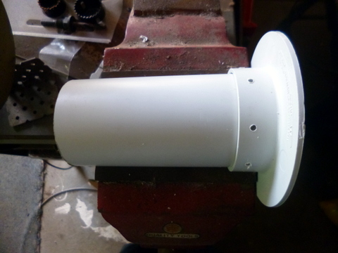 Tube and flange, with holes drilled