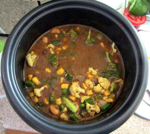 Water and Spice Mix added