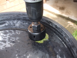 Cutting the hole in the top