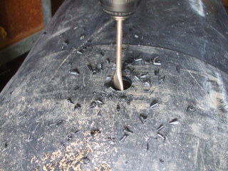 Drilling the hole for the tap