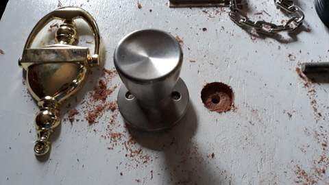 Making the hole for the turning mechanism