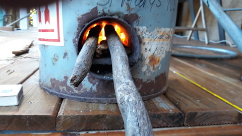 Boiling water to Pasteurise the mushroom substrate Boiling water to Pasteurise the mushroom substrate