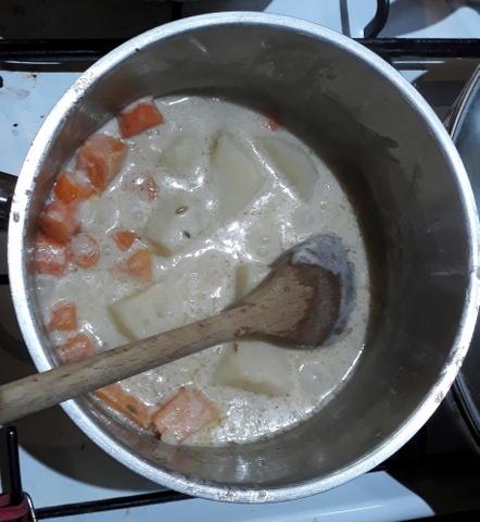 Coconut milk and hard veg