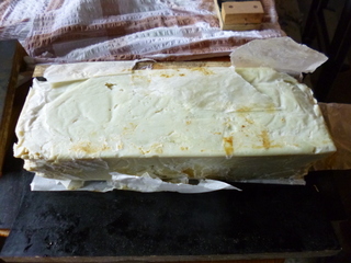 The finished bar waiting to be cut