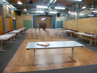 The Hall, facing the stage