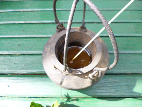 The glue pot assembled, plus glue!