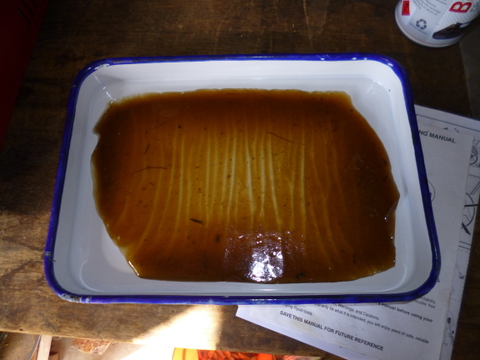 poured into the tray to cool and solidify