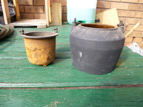 The (semi) antique double boiler glue pot, inner and outer