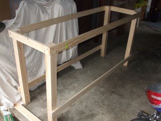 Carcase almost complete, awaiting bottom side rails Carcase almost complete, awaiting bottom side rails