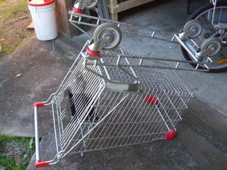 The Cart - upside down ready to remove the wheels