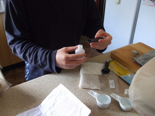 Measuring out the raw materials