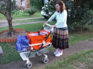 The grocery pram in use