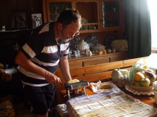 Making the pasta Making the pasta